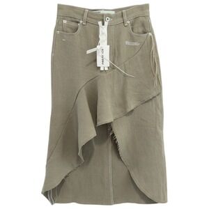 Off-White Virgil Abloh NWT Asymmetrical Skirt Women 42 Linen OWYF001 Italy